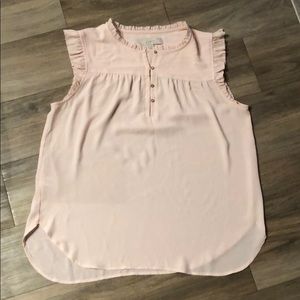Loft soft pink Henley shell.